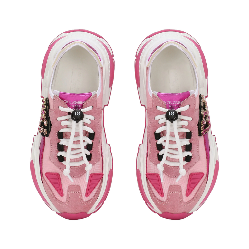 KIDS NYLON AIRMASTER SNEAKERS WITH DG LOGO ROSA/FUXIA