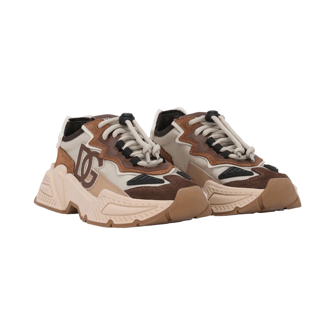 KIDS NYLON DAYMASTER SNEAKERS WITH DG LOGO BEIGE