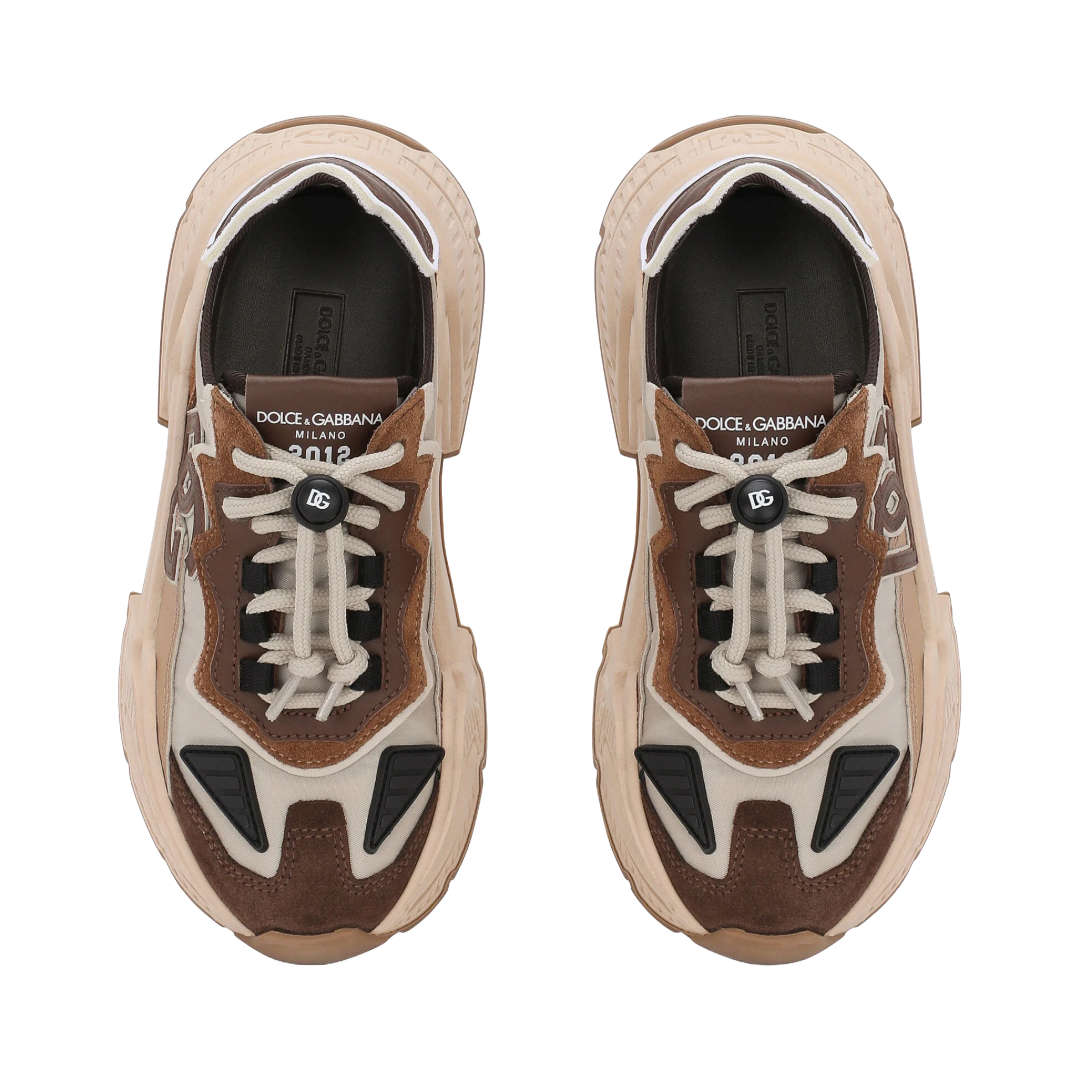 KIDS NYLON DAYMASTER SNEAKERS WITH DG LOGO BEIGE