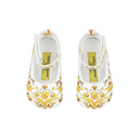 KIDS BABY LAMBSKIN BALLET FLATS WITH YELLOW MAJOLICA PRINT