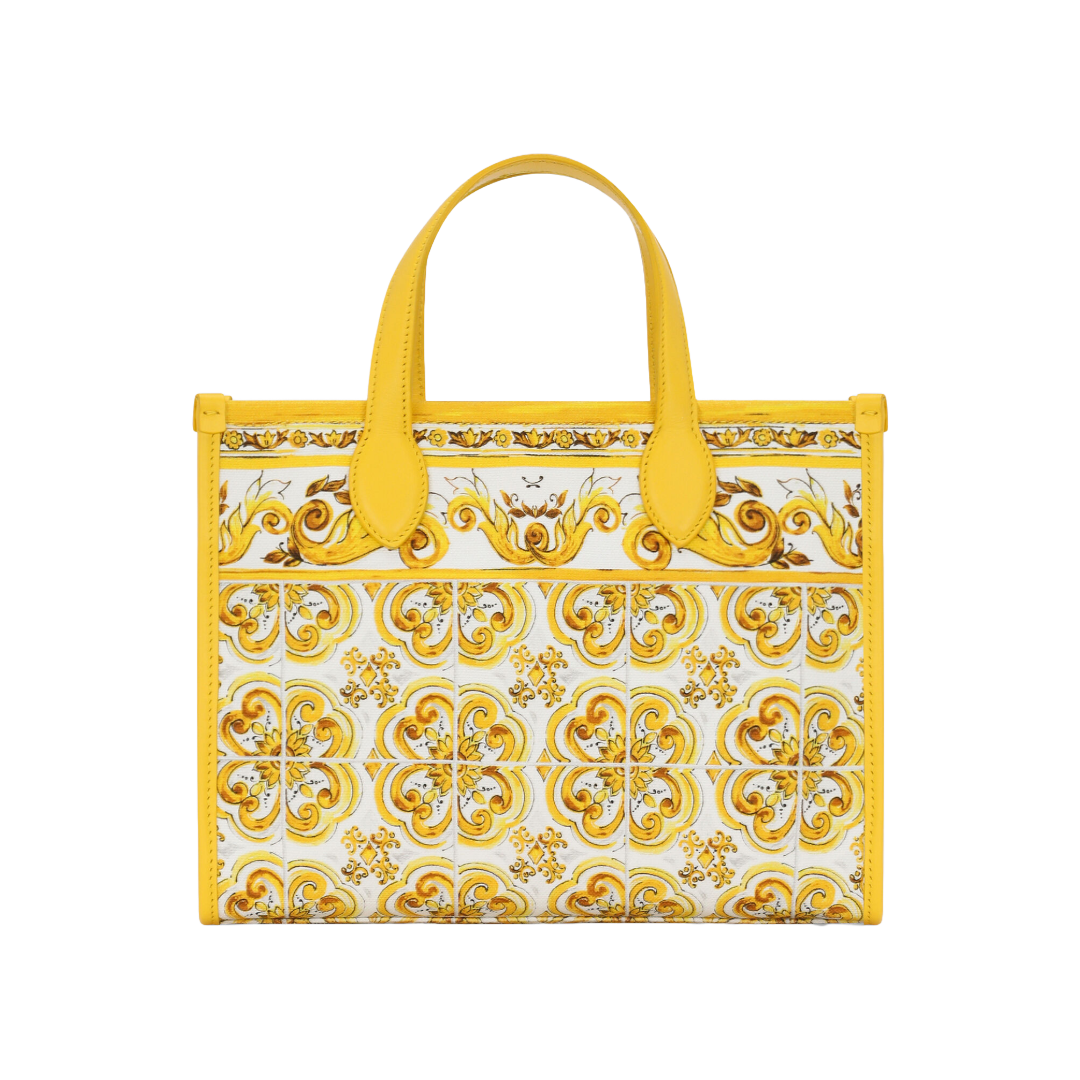 KIDS CANVAS HANDBAG WITH YELLOW MAJOLICA PRINT