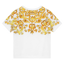 KIDS JERSEY T-SHIRT WITH YELLOW MAJOLICA PRINT AND DG LOGO