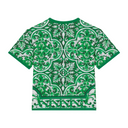 KIDS JERSEY T-SHIRT WITH GREEN MAJOLICA PRINT