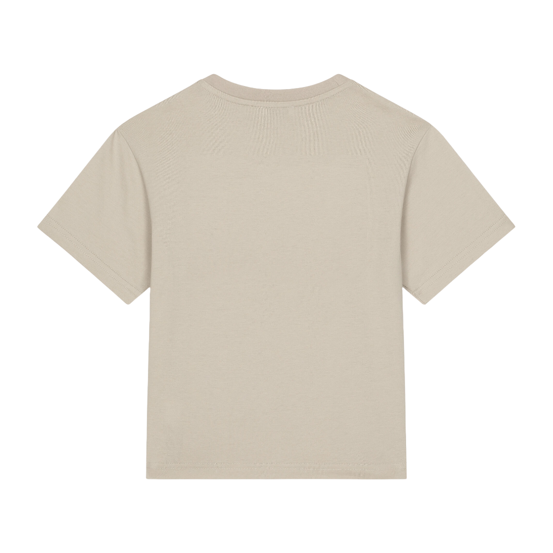 KIDS JERSEY T-SHIRT WITH LOGO TAG BEIGE