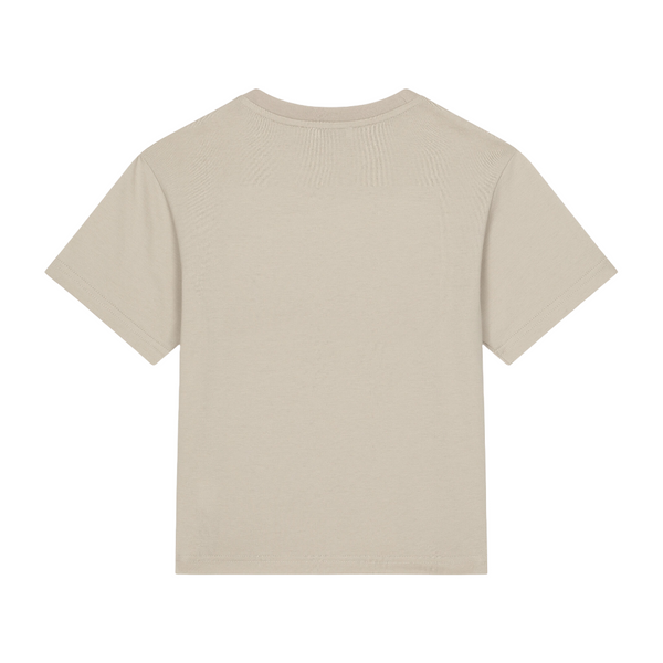 JERSEY T-SHIRT WITH LOGO TAG BEIGE