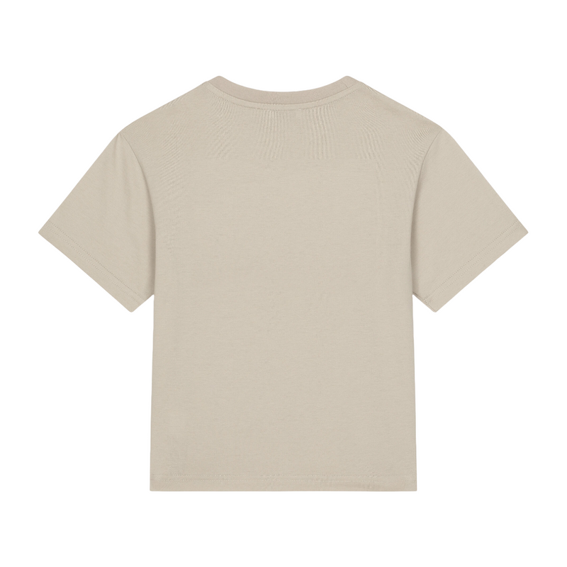 JERSEY T-SHIRT WITH LOGO TAG BEIGE