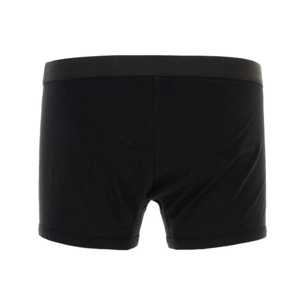 STRETCH COTTON SLIP BRANDO ITALIC LOGO BOXER BLACK/WHITE