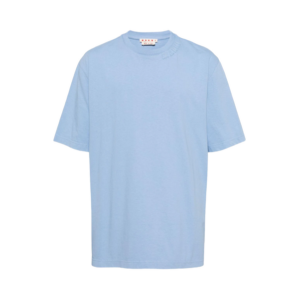 BLUE ORGANIC COTTON OVERSIZED T-SHIRT WITH MARNI PATCHES