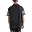 PRINTED SILK AND DENIM SHIRT BLACK