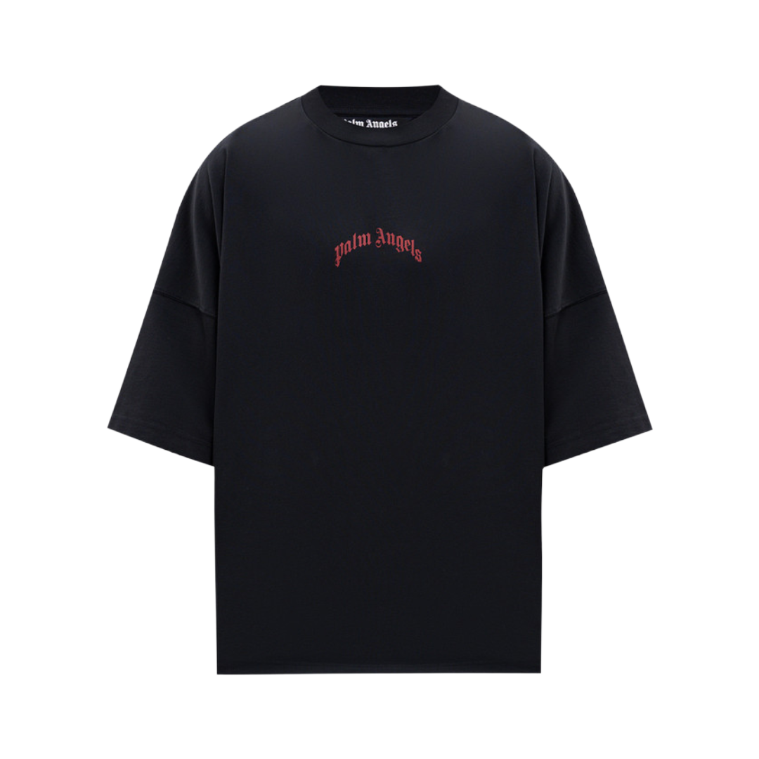 CURVED LOGO TEE BLACK/RED