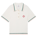 CASABLANCA COTTON BOUCLE POLO SHIRT WHITE