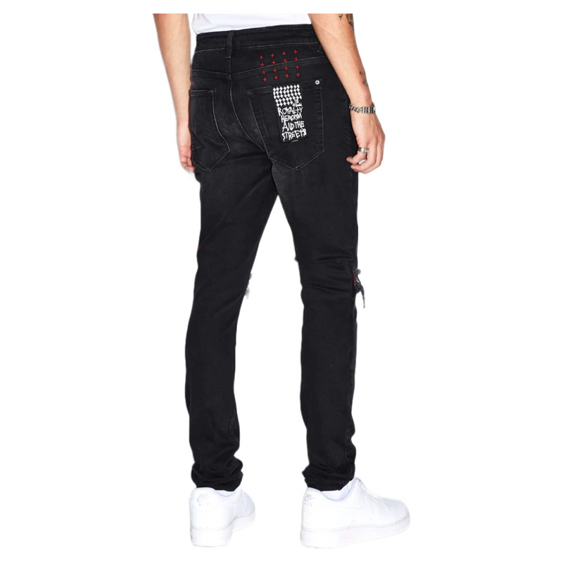 KSUBI VAN WINKLE RED BOTTLE TRASHED DENMIN BLACK