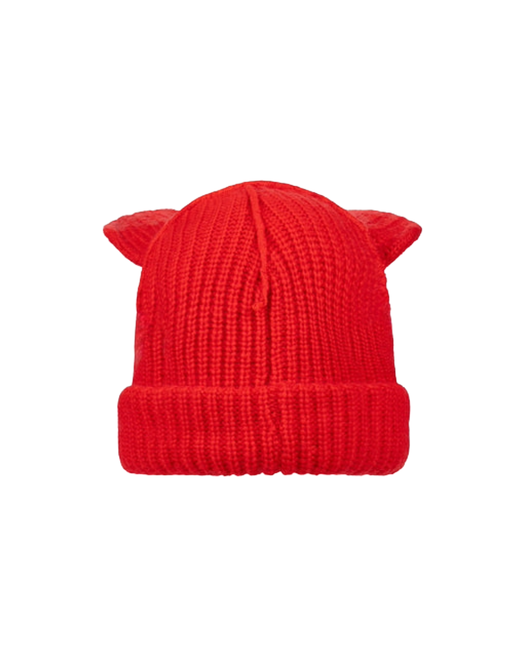 ARTISANAL SUPERSIZED FOX BEANIE IN RED BLACK