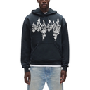 GOTHIC FLAMES HOODIE IN BLACK