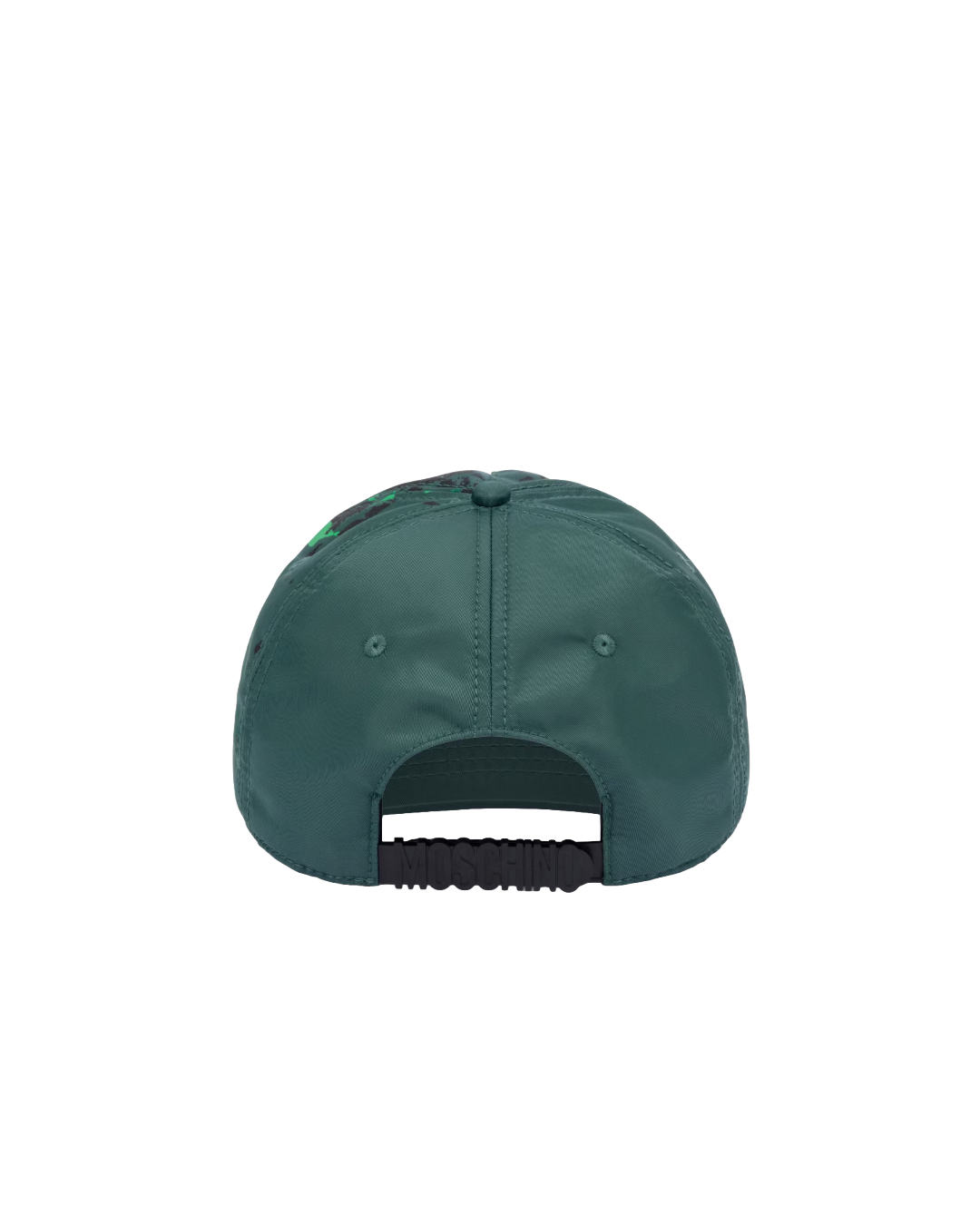 MOSCHINO PAINTED EFFECT NYLON CAP DARK GREEN