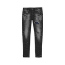 CYANINE JEANS WITH PLAID PATCH