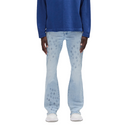 P004 MONOGRAM EMBOSSED JEANS BLUE