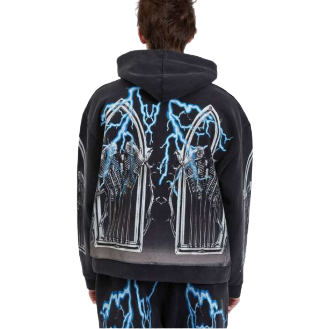 BLUE LIGHTNING ENGINE HOODED PULLOVER