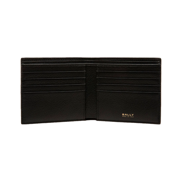 BALLY MENS BIFOLD 8 CC WALLET IN BLACK LEATHER