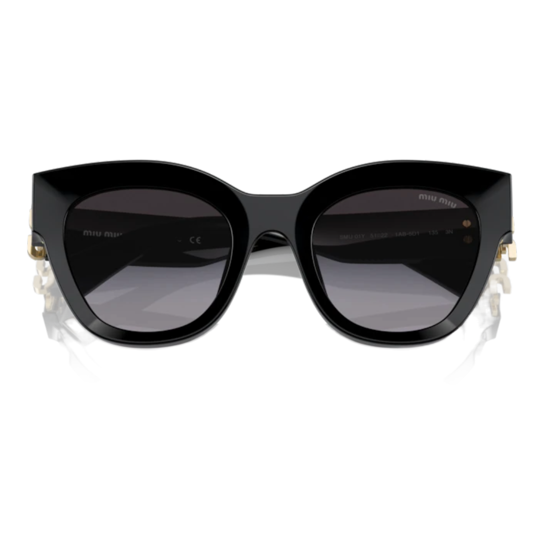 MIU MIU GLIMSPE SUNGLASSES BLACK/GOLD