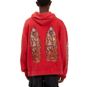 FLAME GLASS HOODED PULLOVER RED