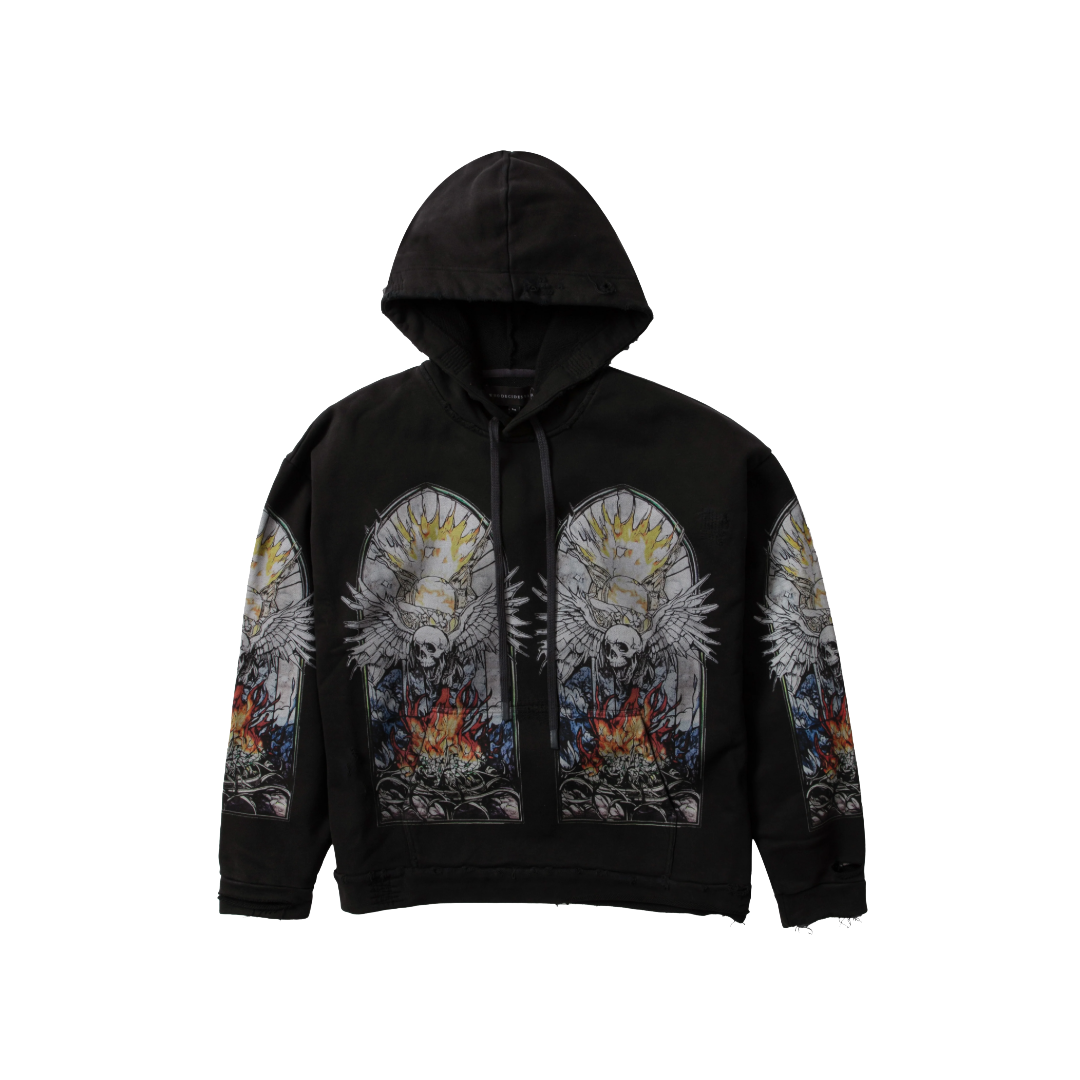SKULL HOODED PULLOVER