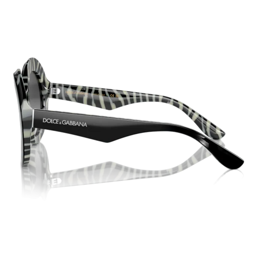 DOLCE & GABBAN CIRCLE SUNGLASSES 0DG4418 BLACK/ZEBRA