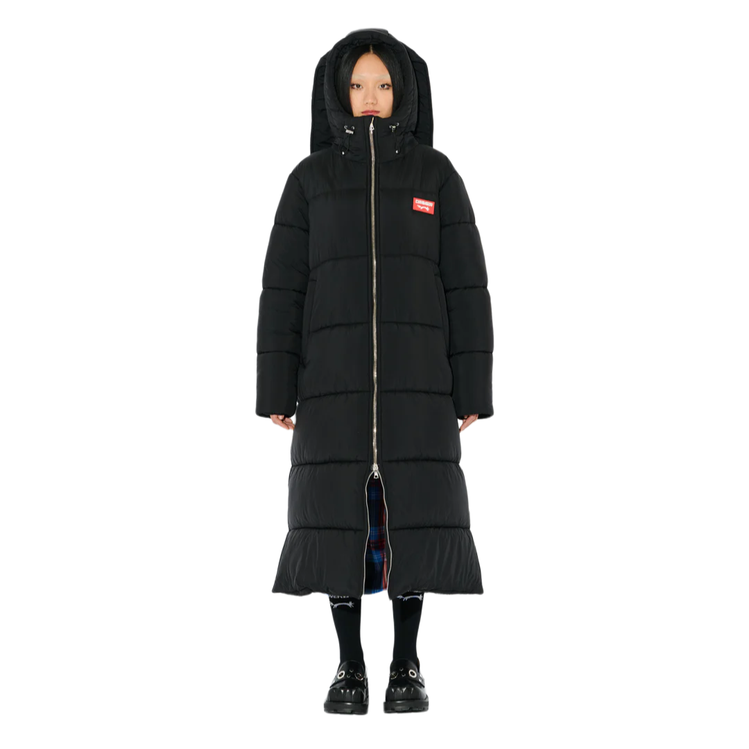 LONG BUNNY PUFFER JACKET IN BLACK