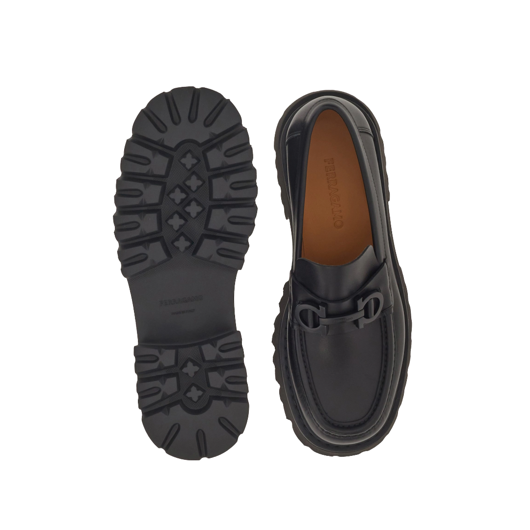 FERRAGAMO CHUNKY MOCCASINS WITH GANCINI ORNAMENT