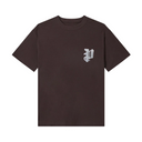 PURPLE TEXTURED TAPE T-SHIRT IN DARK BROWN