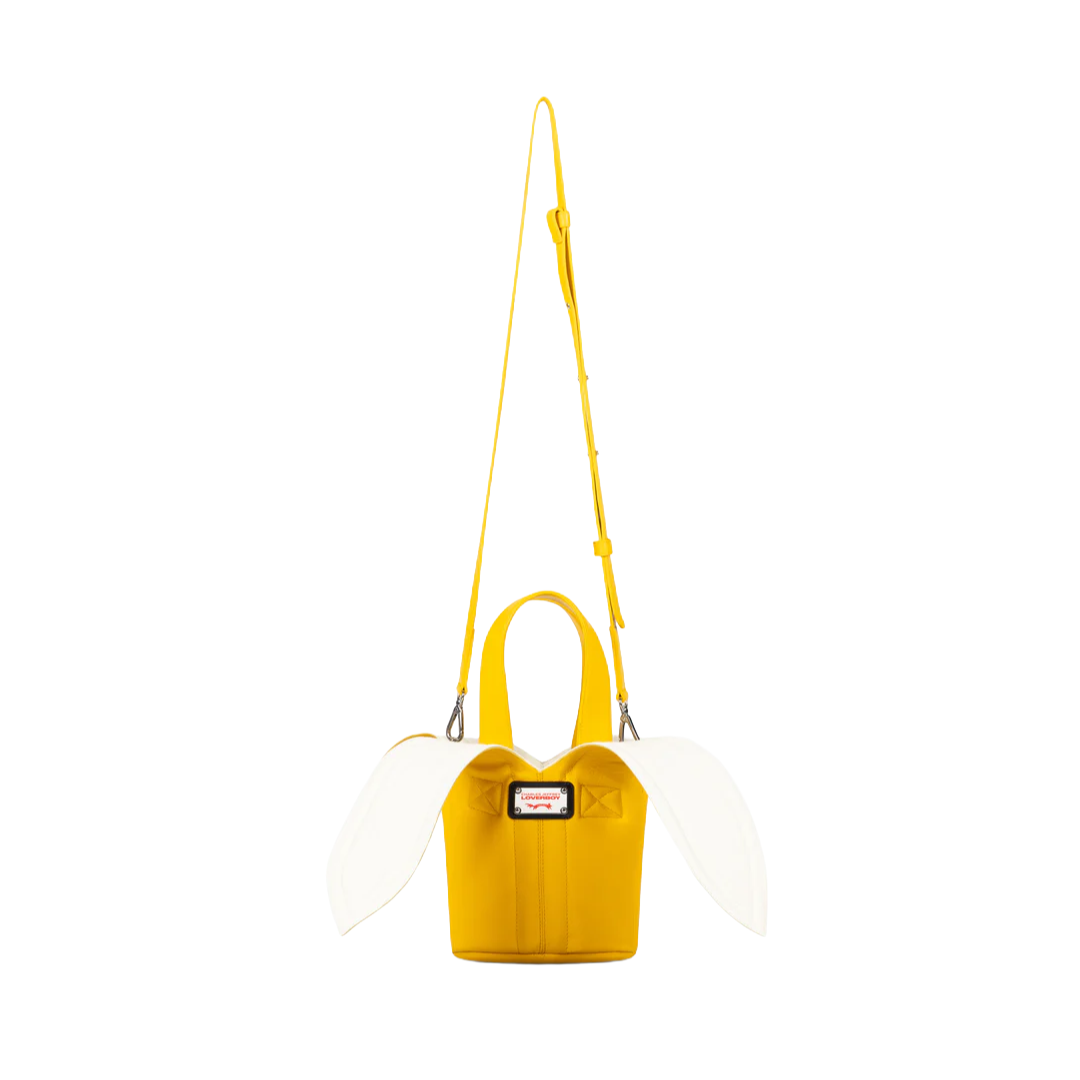 BANANA BUCKET BAG IN YELLOW ECRU