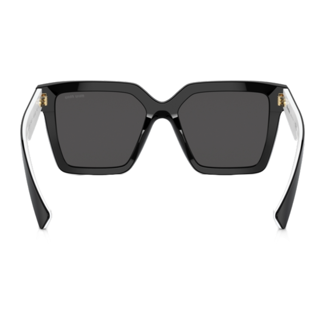 MIU MIU LOGO SQUARE SUNGLASSES WHITE/BLACK