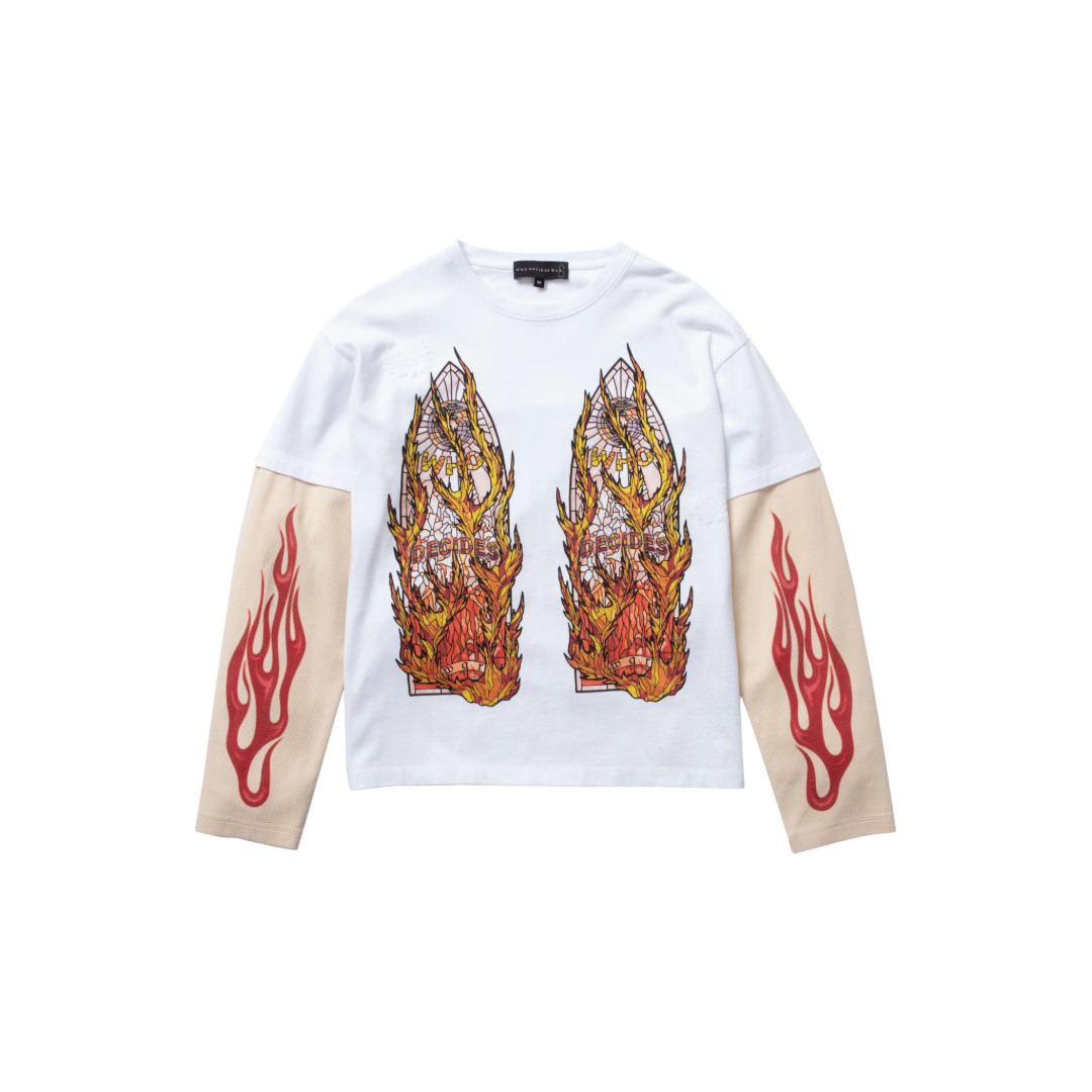 FLAME GLASS DOUBLE JERSEY IN WHITE