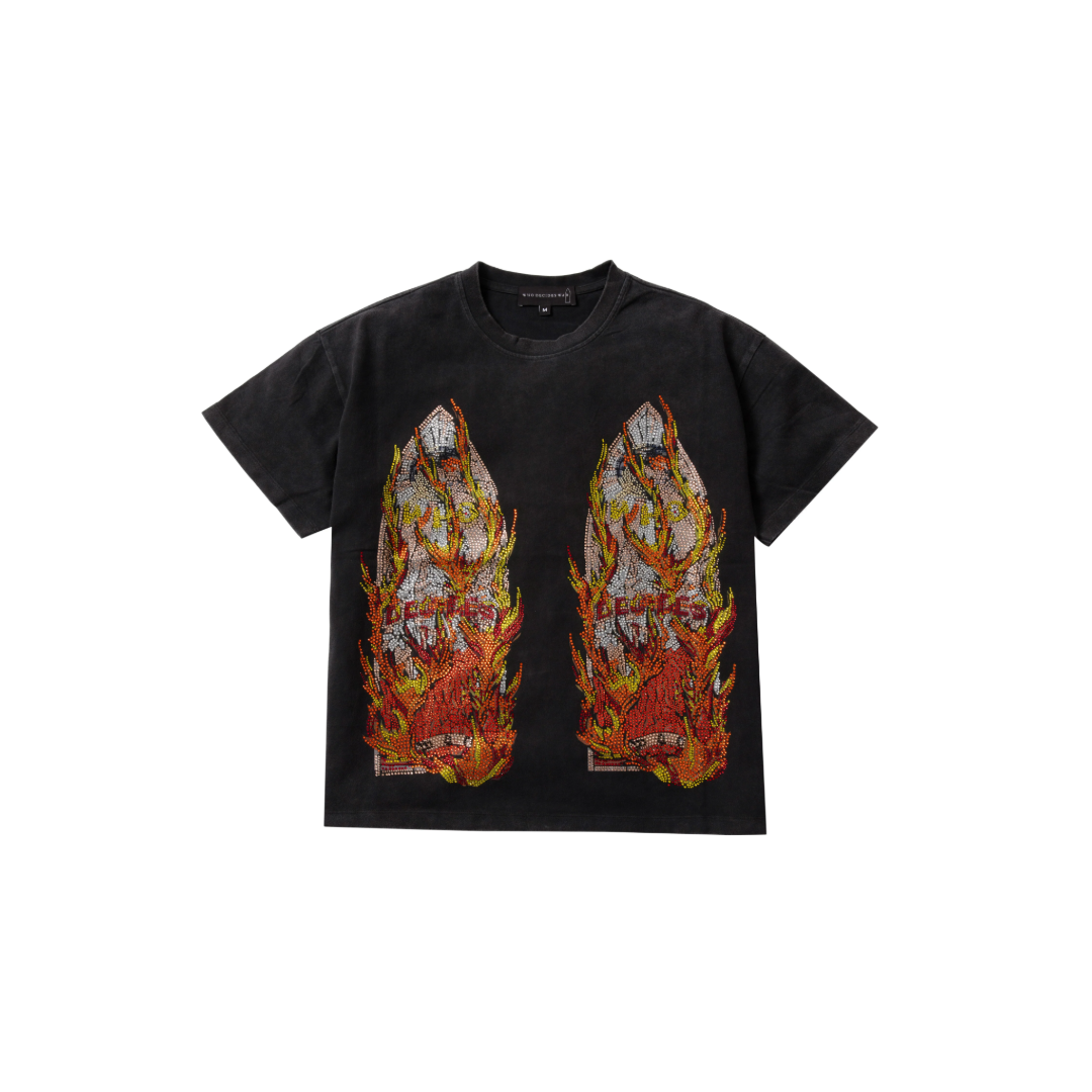 RHINESTONE FLAME GLASS JERSEY