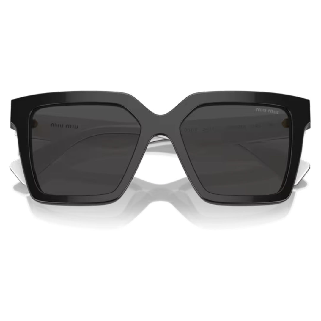 MIU MIU LOGO SQUARE SUNGLASSES WHITE/BLACK