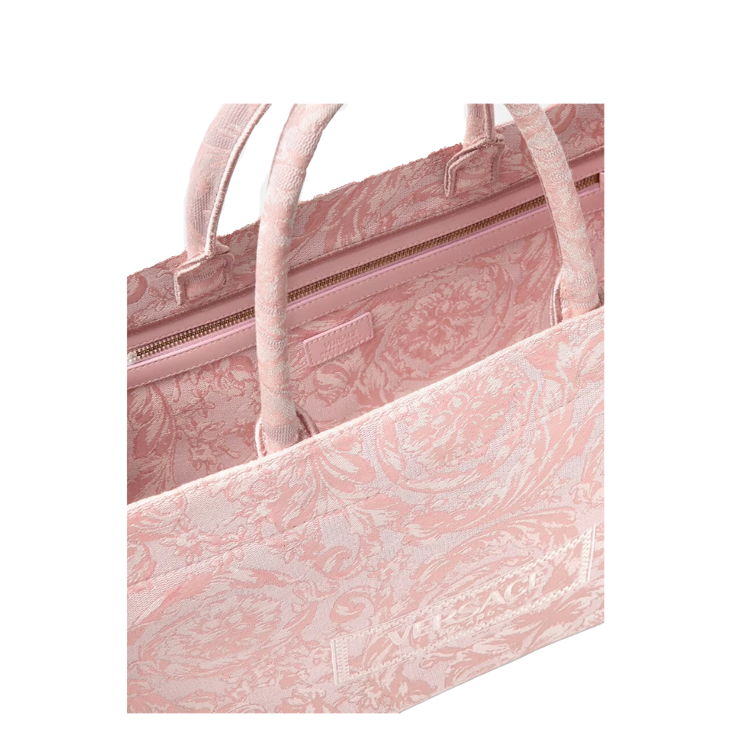 VERSACE BAROCCO ATHENA TOTE BAG PINK PRINT