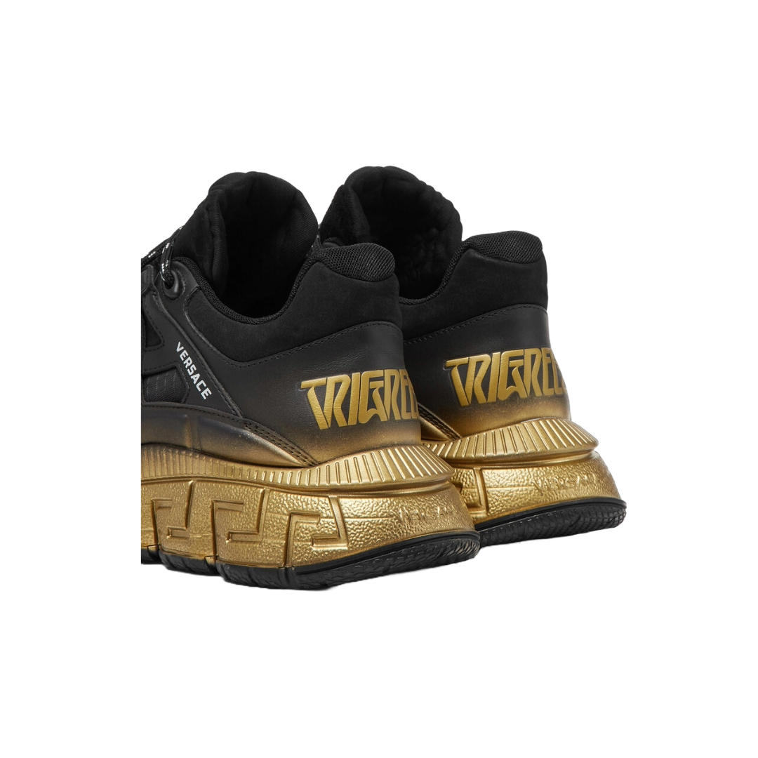 VERSACE KIDS TRIGRECA SNEAKERS BLACK/GOLD