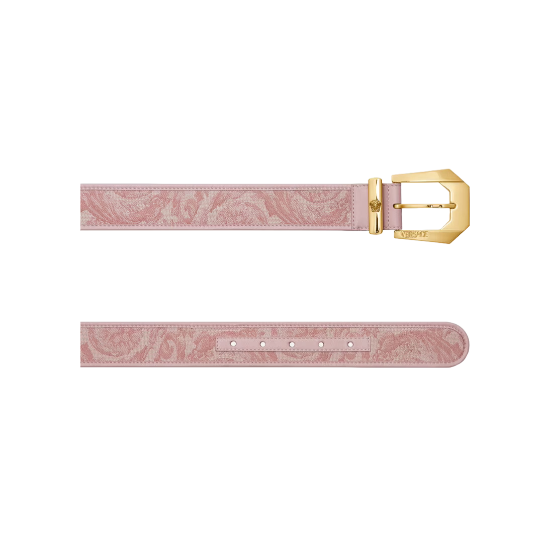 VERSACE BAROCCO MEDUSA HERITAGE JACQUARD BELT PINK