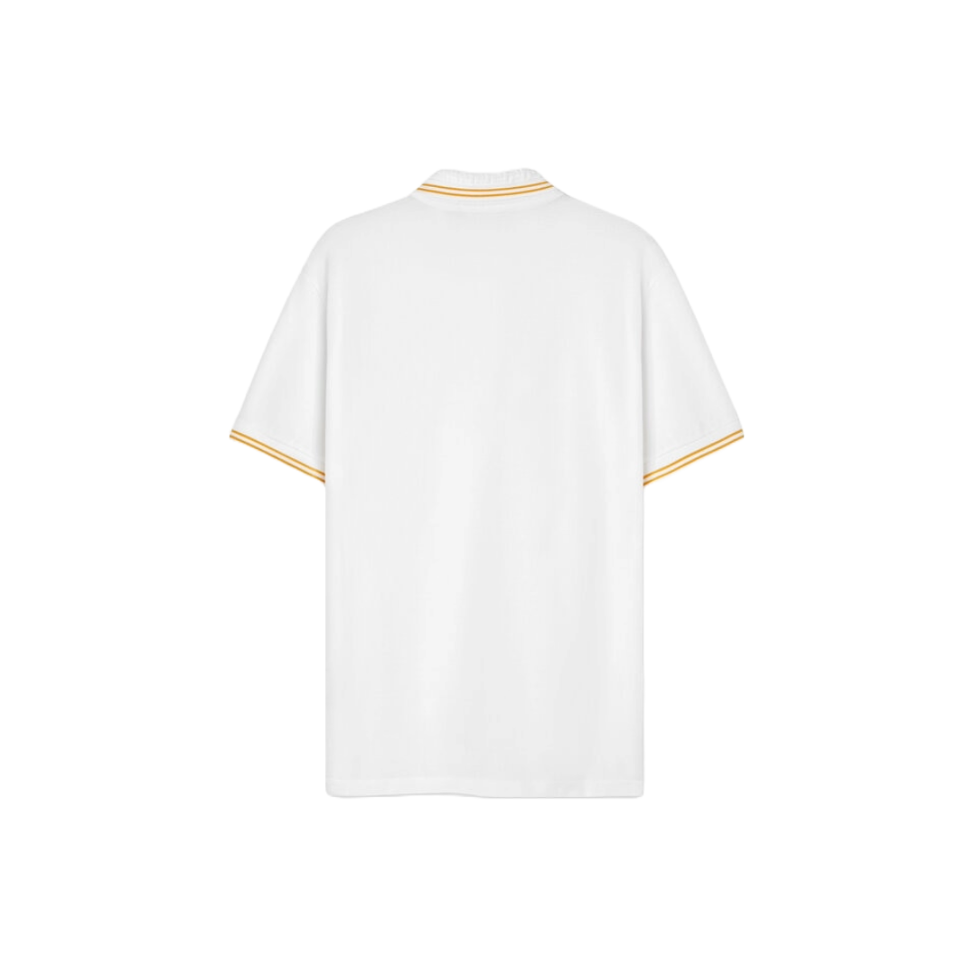 VERSACE MEDUSA SHORT-SLEEVED POLO SHIRT WHITE/GOLD