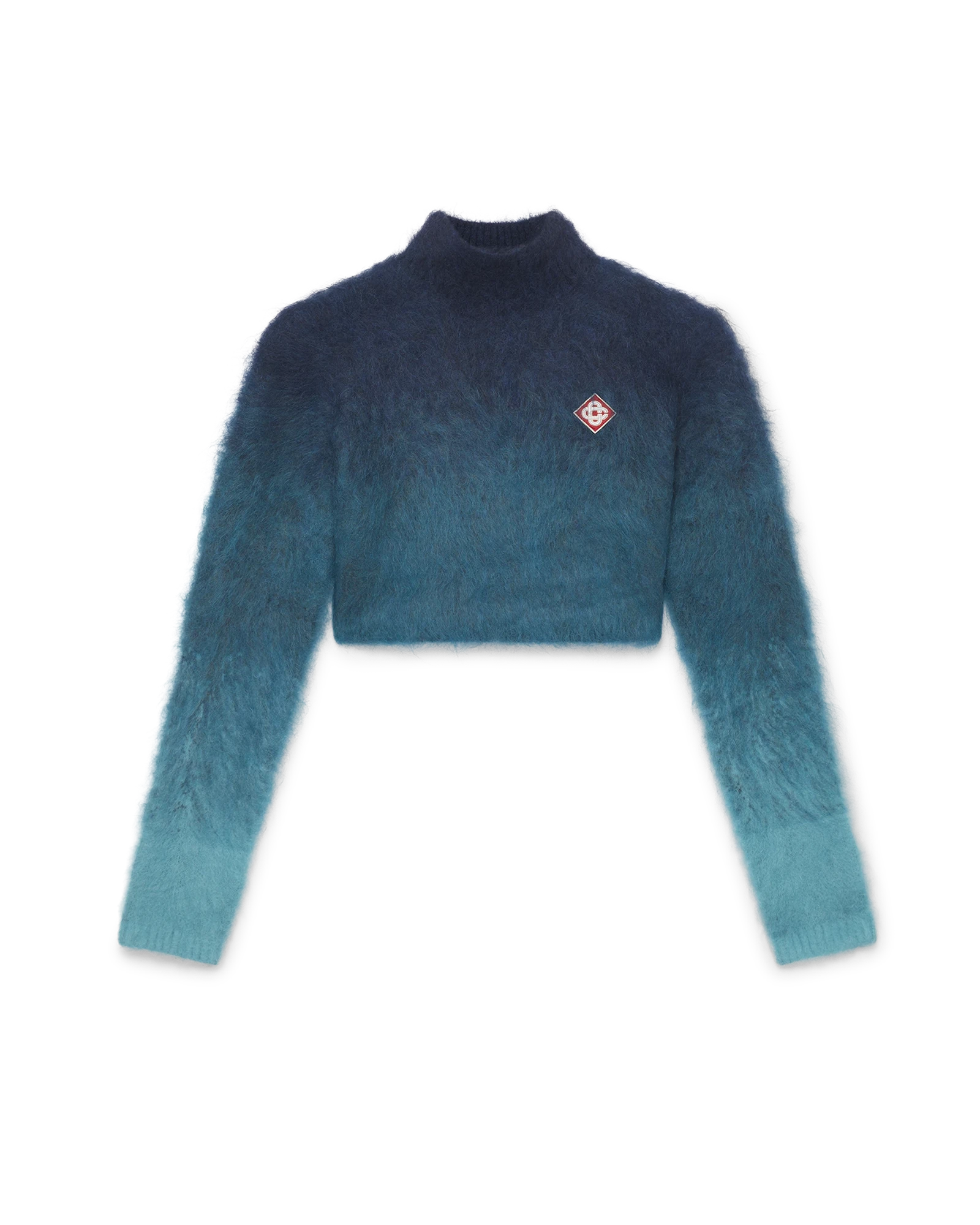 GRADIENT MOHAIR HIGH NECK JUMPER BLUE