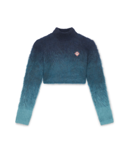 GRADIENT MOHAIR HIGH NECK JUMPER BLUE