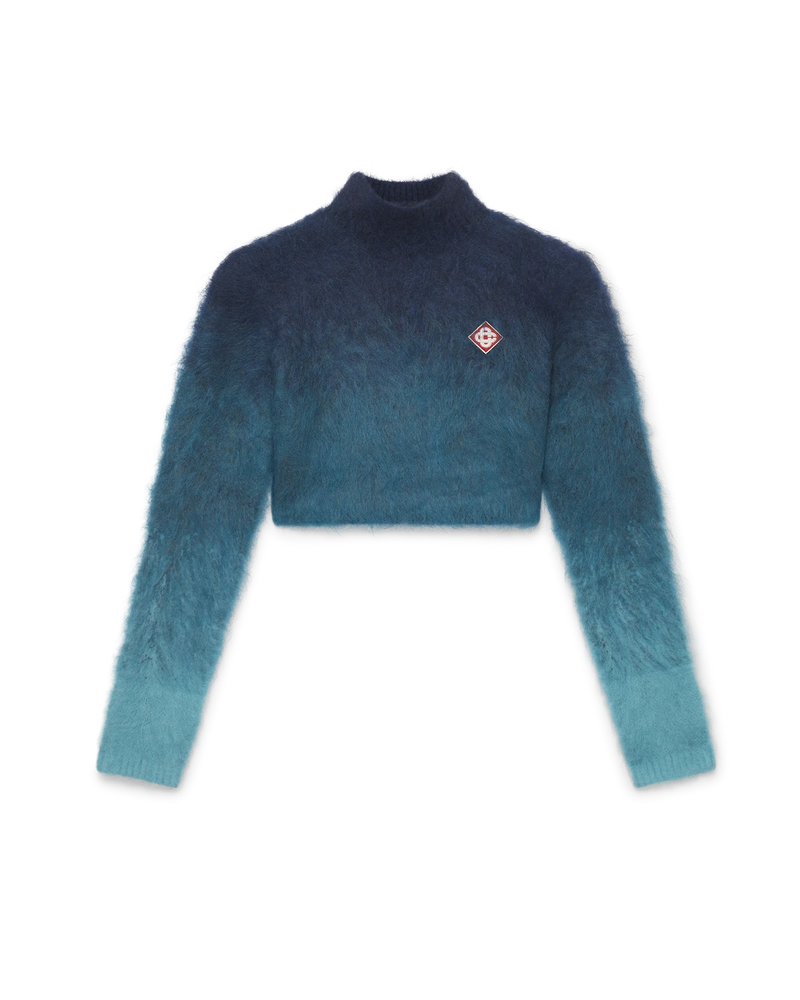 GRADIENT MOHAIR HIGH NECK JUMPER BLUE