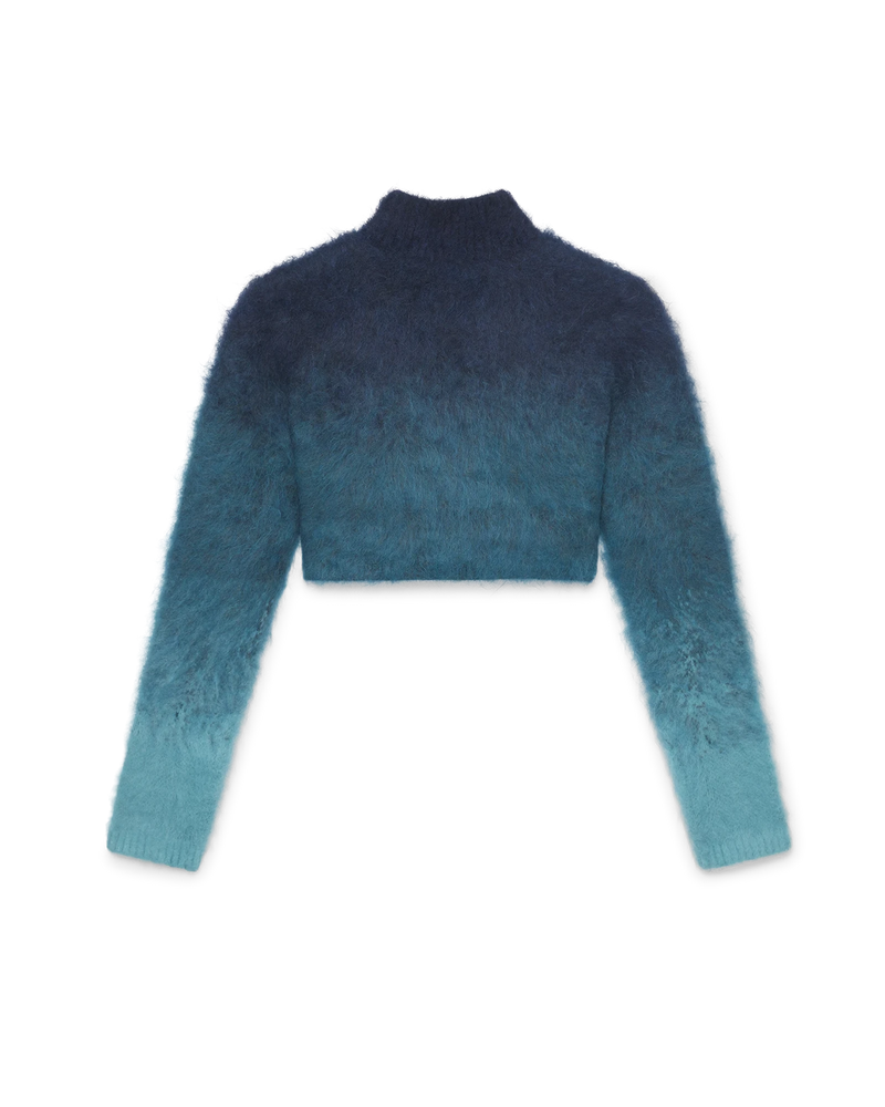 GRADIENT MOHAIR HIGH NECK JUMPER BLUE