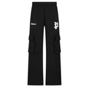BLACK PIXELATED FLEECE CARGO PANTS