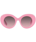 BURBERRY MARGOT MONOGRAM MOTIF OVERSIZED FRAME SUNGLASSES PINK/ROSE GRADIENT/GREY