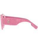 BURBERRY MARGOT MONOGRAM MOTIF OVERSIZED FRAME SUNGLASSES PINK/ROSE GRADIENT/GREY