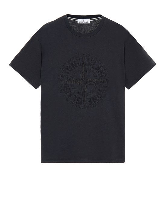 STONE ISLAND BLACK EMBROIDERED TSHIRT 21559