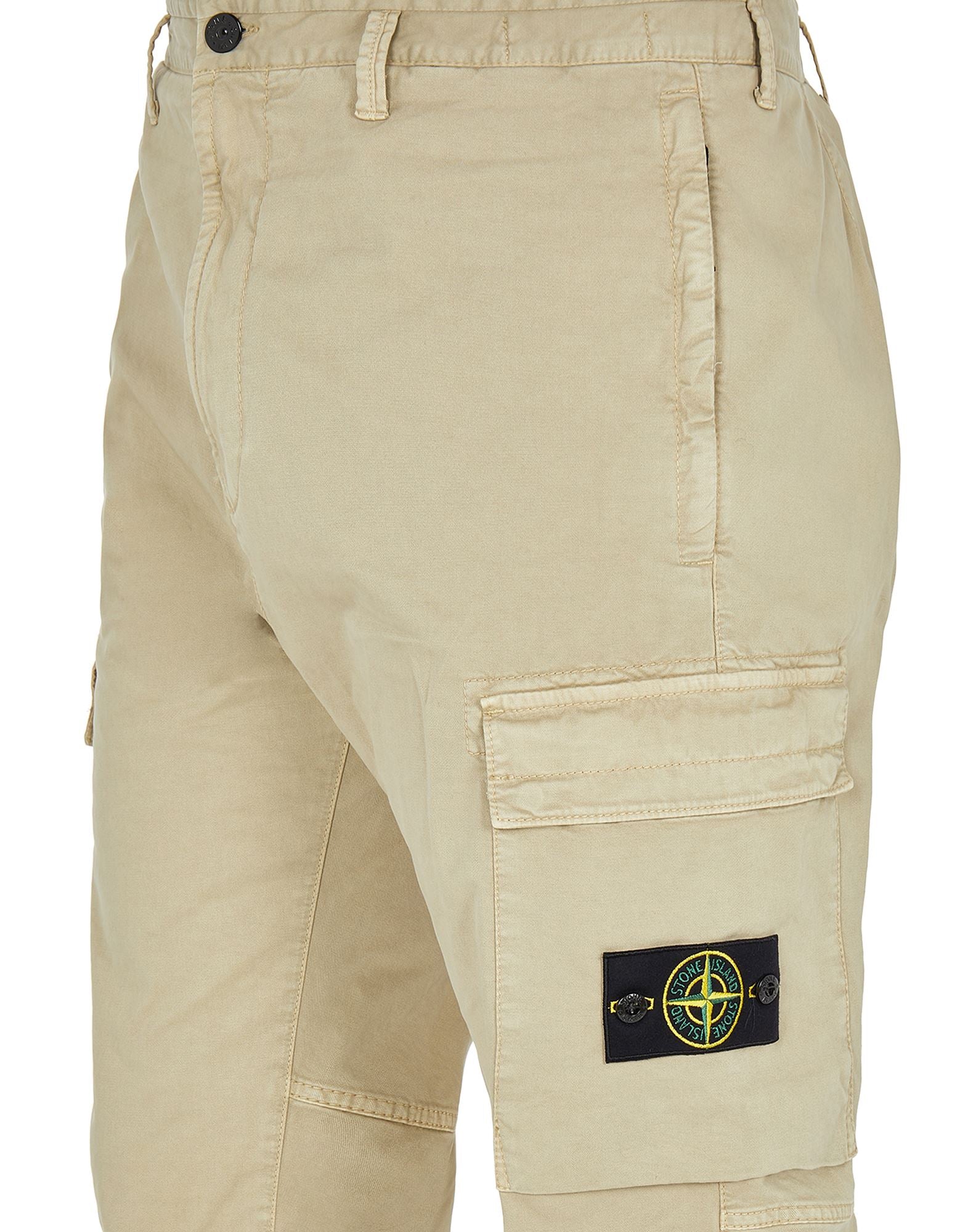 STONE ISLAND STRETCH BROKEN TWIL_ GARMENT DYED 'OLD' TREATMENT  BEIGE