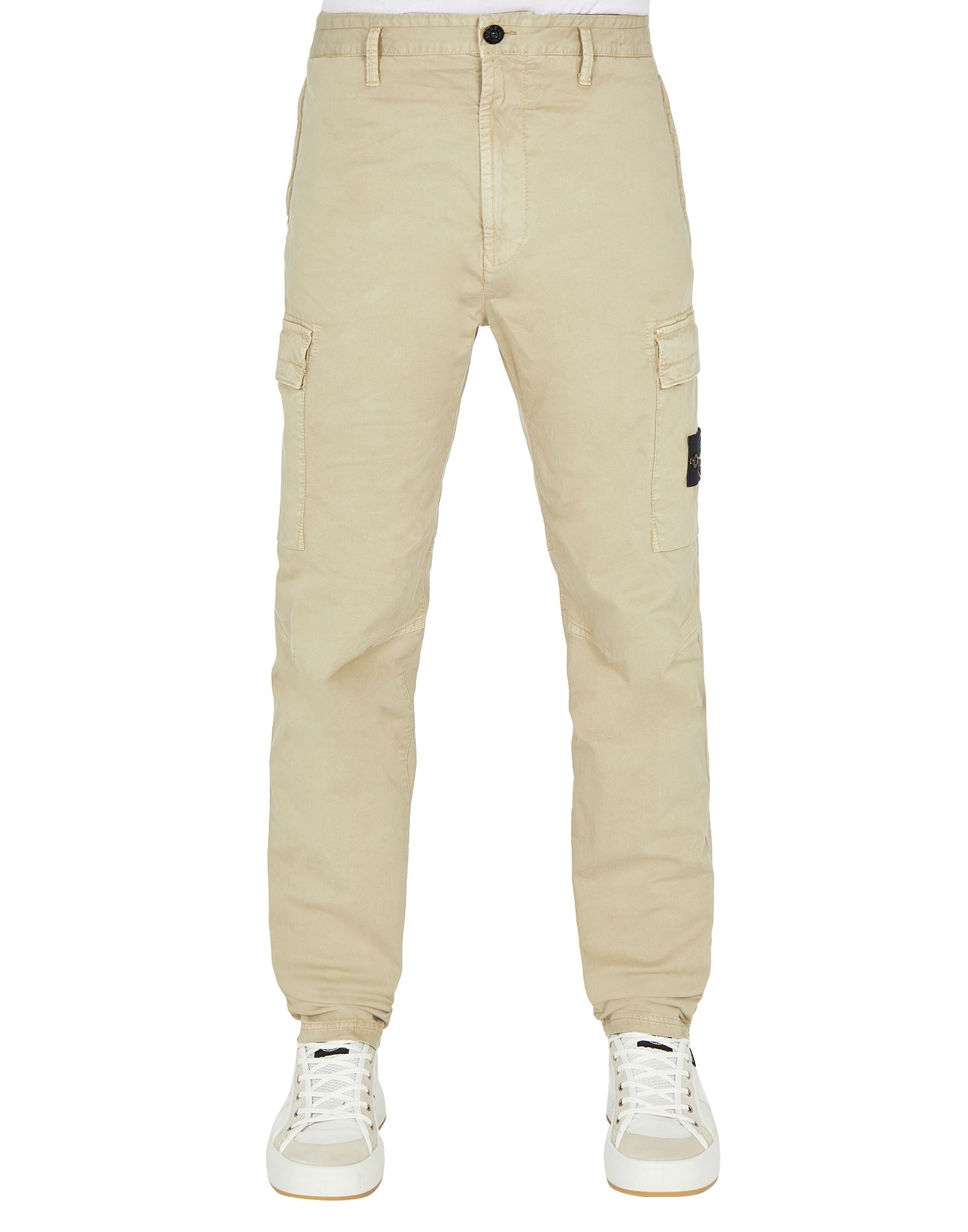 STONE ISLAND STRETCH BROKEN TWIL_ GARMENT DYED 'OLD' TREATMENT  BEIGE