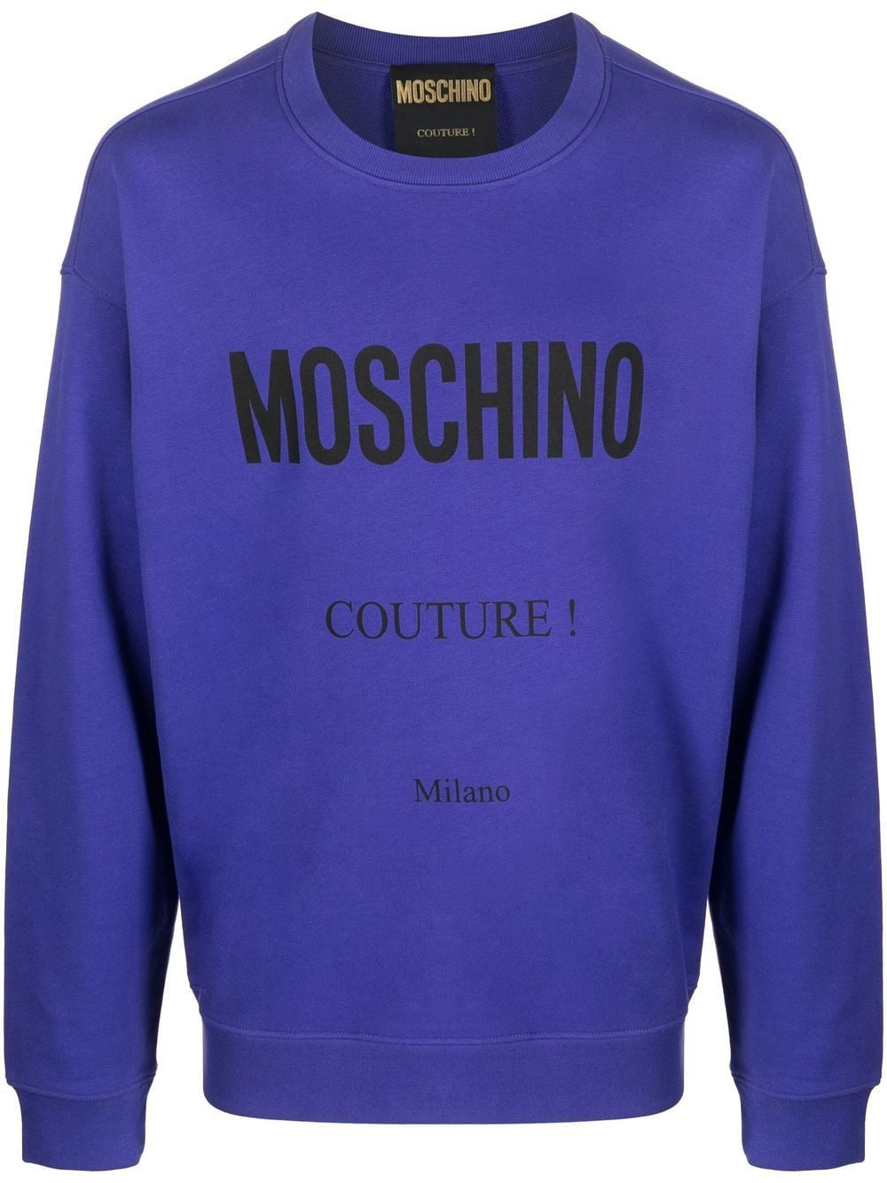 MOSCHINO COUTURE LOGO PRINT COTTON SWEATSHIRT